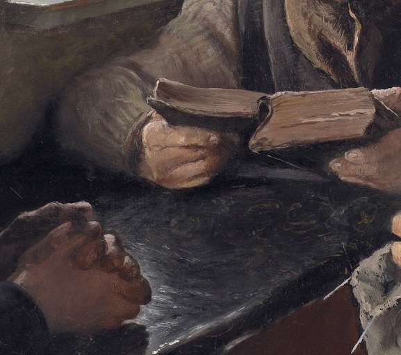 The letter the old man reads is news that will never arrive.