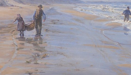 Their activity suggests the ongoing work of fishing or gathering resources from the sea.