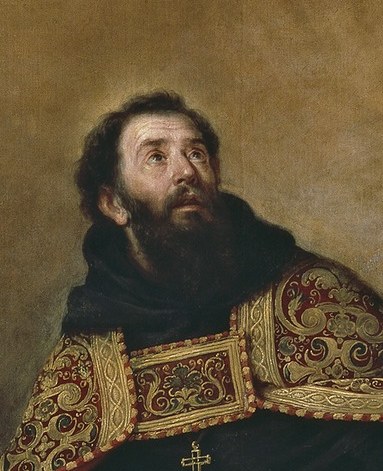 Here, Saint Augustine contemplates Christ and the Virgin Mary.