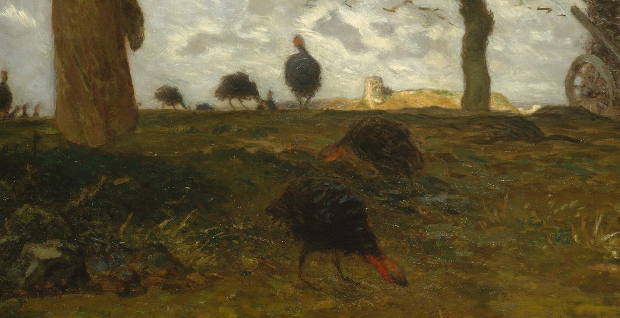 The painting is called Autumn Landscape with a Flock of Turkeys.