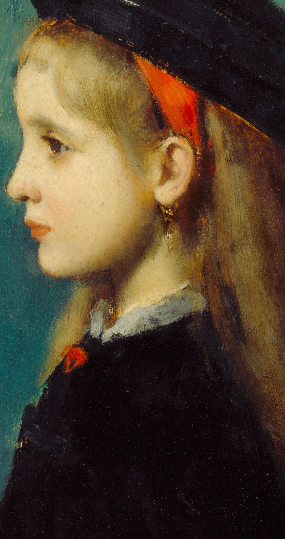She was painted in 1873 by a French artist, Jean-Jacques Henner.