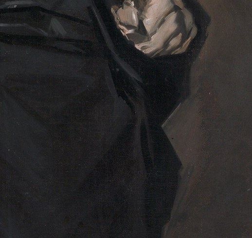Look at the brushwork. Unblended. Almost impatient.