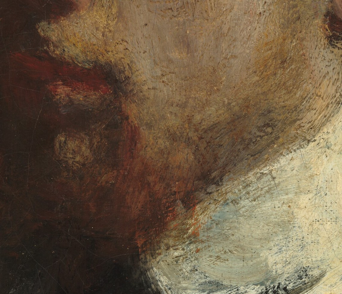 The only warmth comes from this reddish beard, the mark of a very young man.