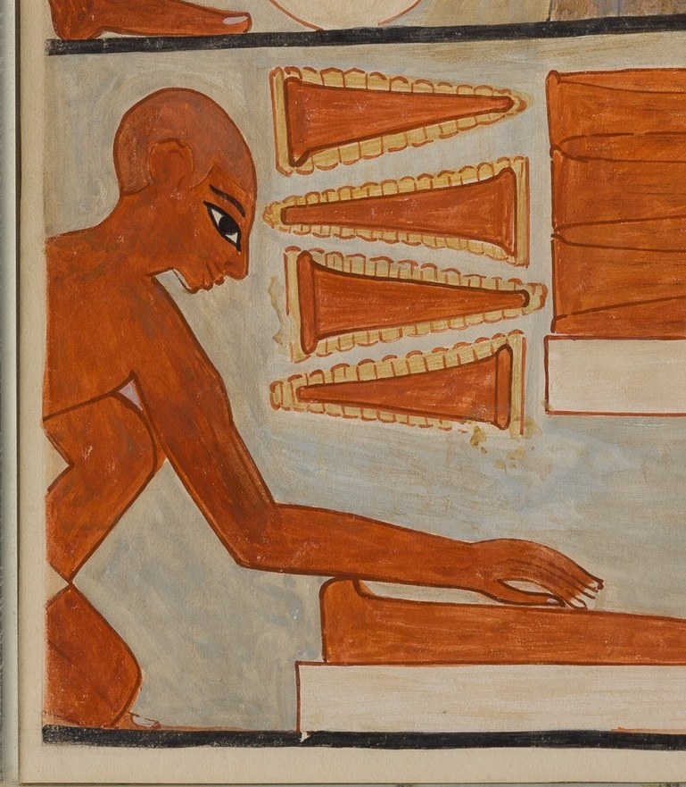 It records a scene of women preparing cakes in the Tomb of Rekhmire.