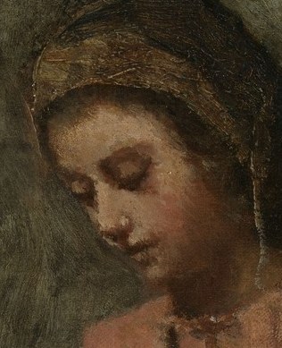 Her gaze suggests quiet focus.