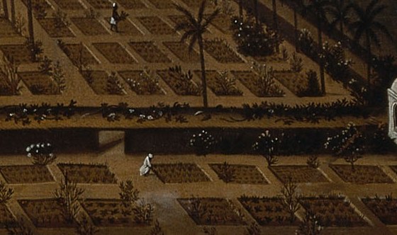 Even small figures work in the distant cultivated fields.