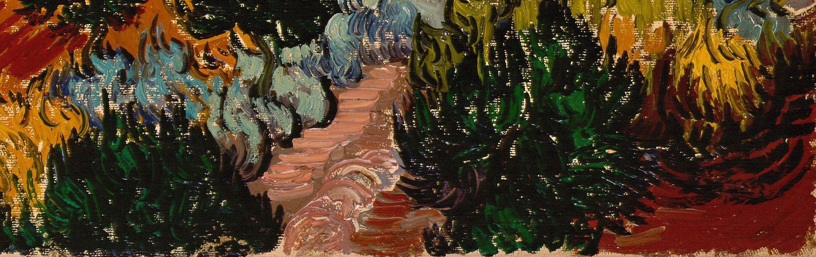 See how he created texture with unmixed color.