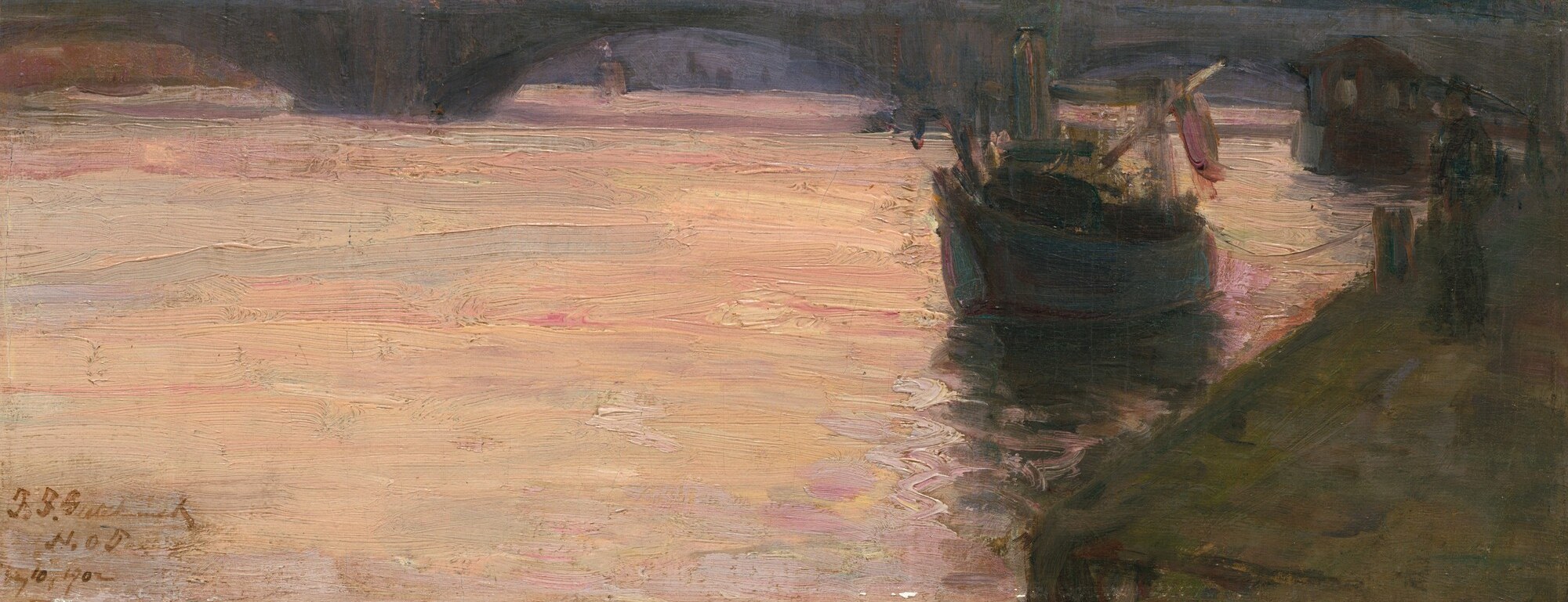 Short, loaded brushstrokes animate the water with broken light , the technique itself is the subject here, showing how Tanner captured transience rather than topography.