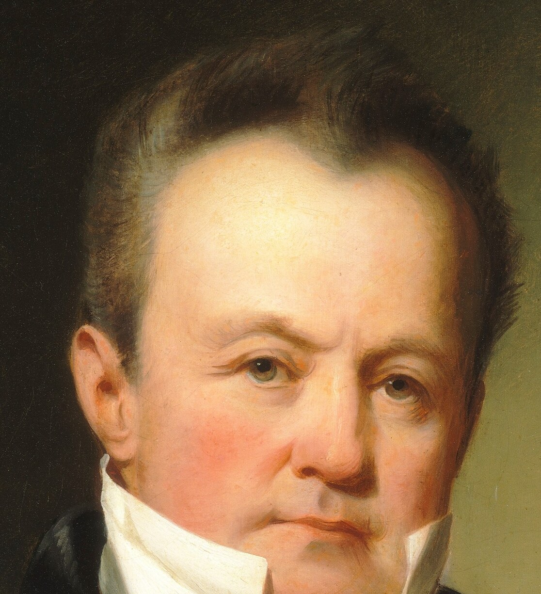 His artist used subtle light to model his features.