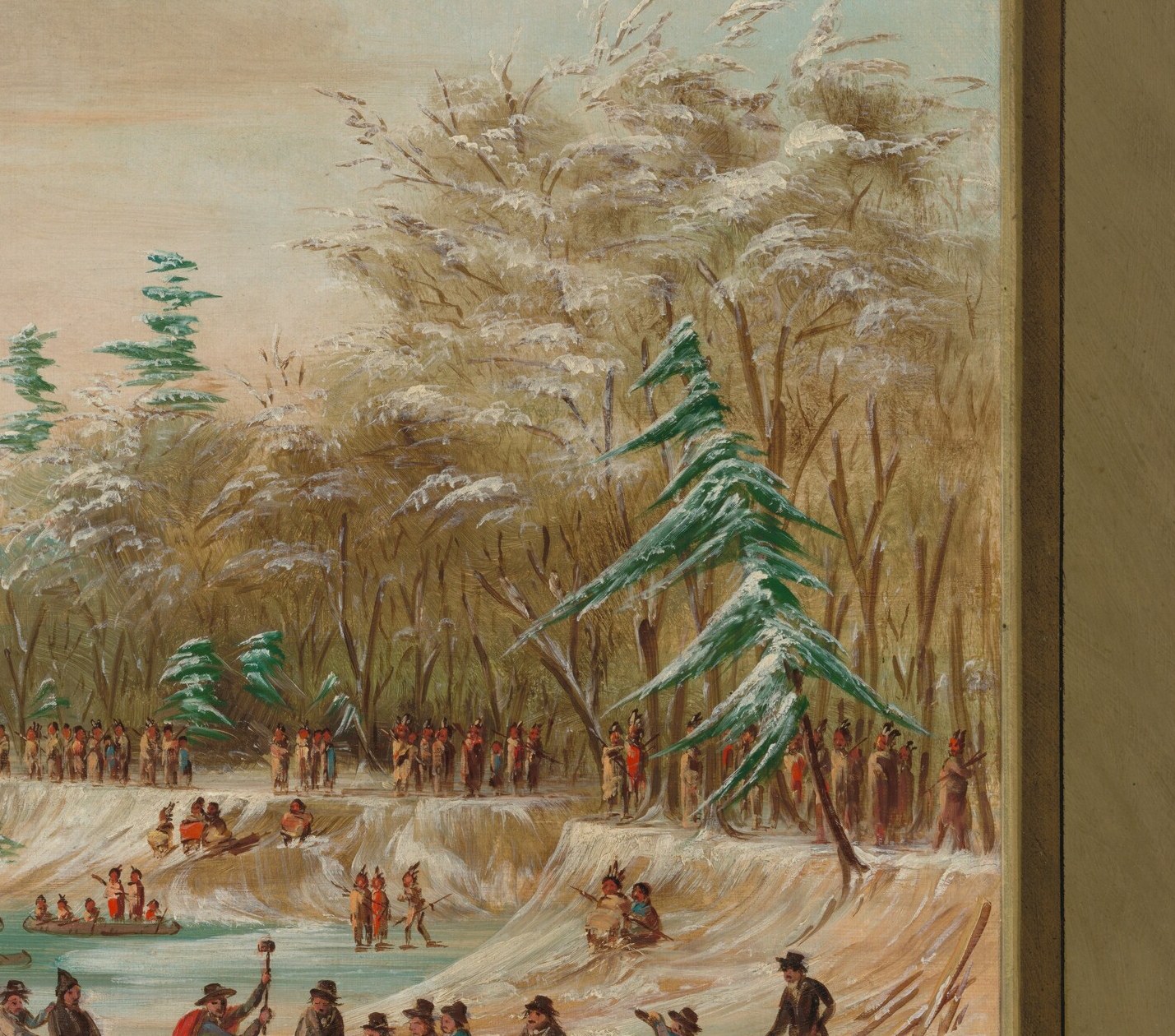 The winter setting emphasizes the harsh conditions and the challenging nature of the expedition.