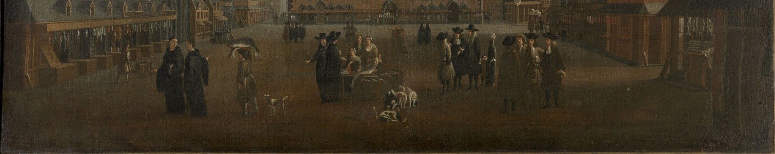 Shows the wear and tear of daily life and commerce, grounding the scene.
