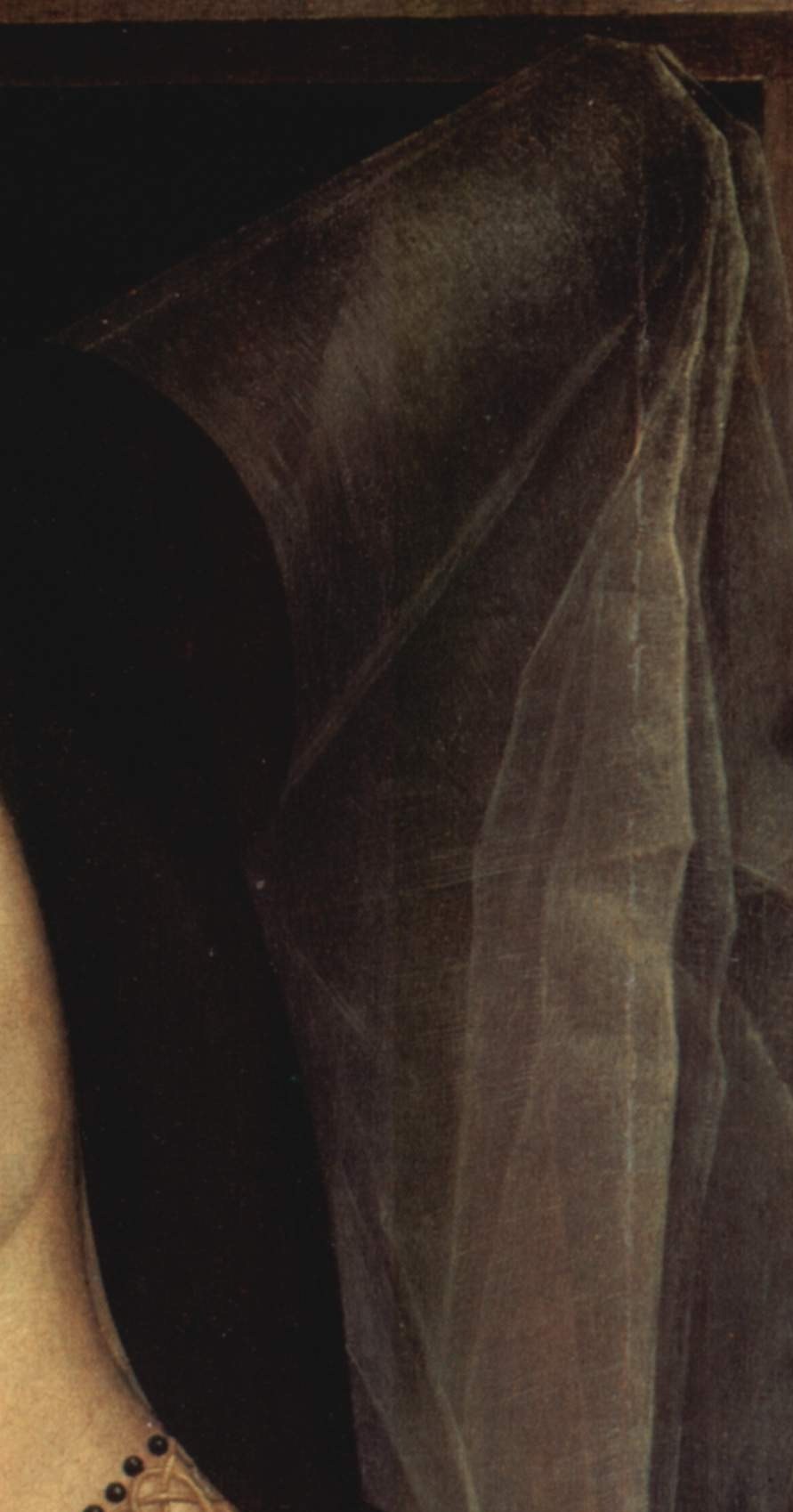 A sheer veil falls, and you can see right through it.