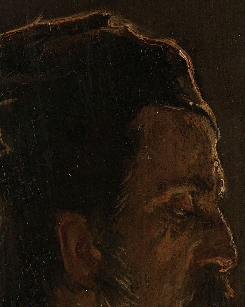 Notice the subtle, naturalistic light on the painter's face.