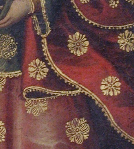 A plate. Two human eyes. Steady in her hand.