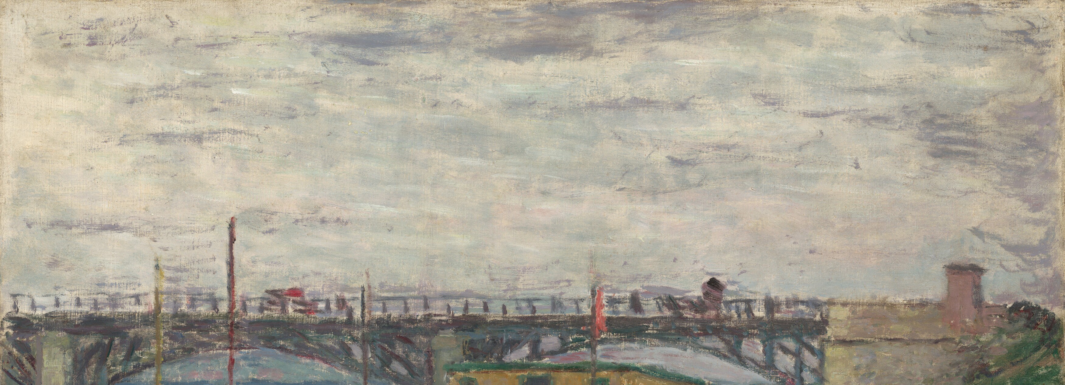 It was a modern industrial landscape, painted on a gray day.