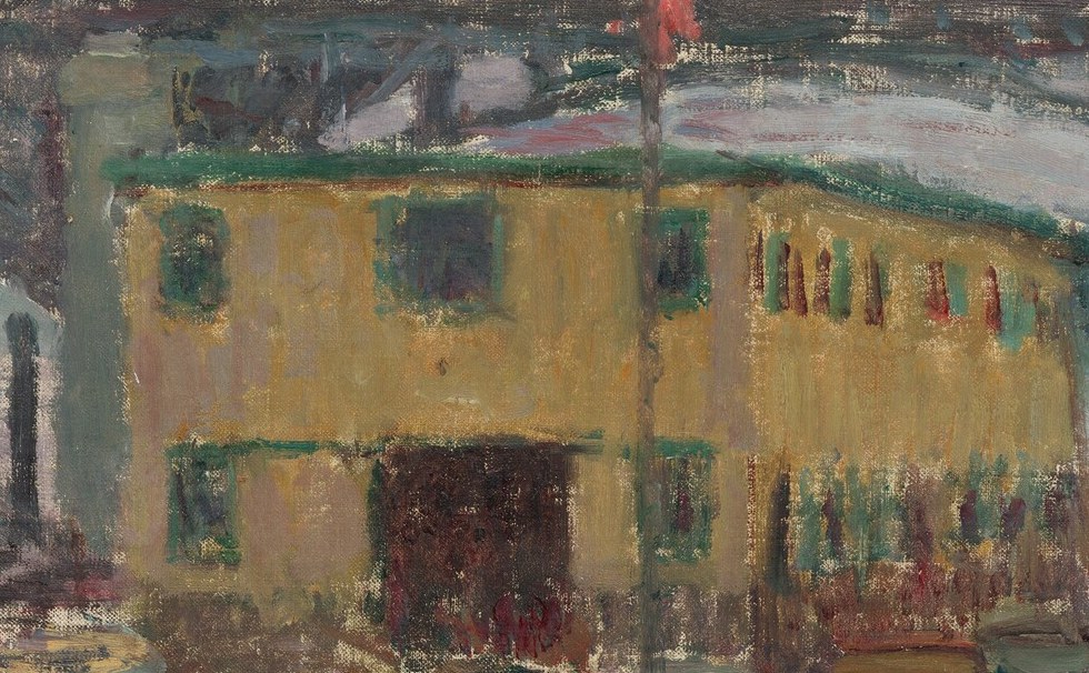 Its bright color stands out against the muted tones, suggesting activity or habitation.