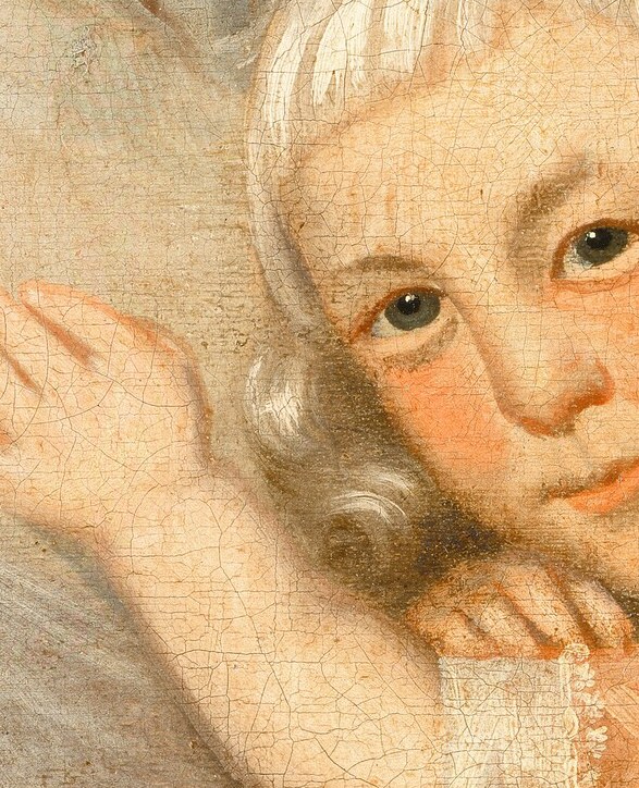 Martha's gentle hand rests on her son's shoulder.