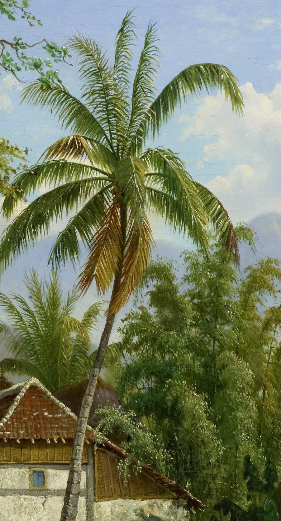 The lone palm tree, iconic of tropical landscapes.