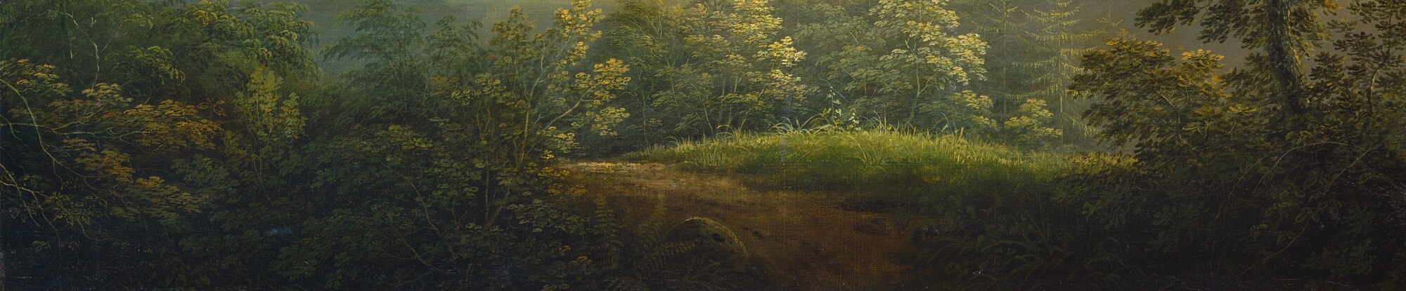 Painted with loose, undifferentiated strokes; its deliberate emptiness , no figures, no livestock , heightens the solitude and lets the ruins read as the sole focal point