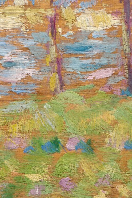 He used distinct dabs of paint to create texture and form.