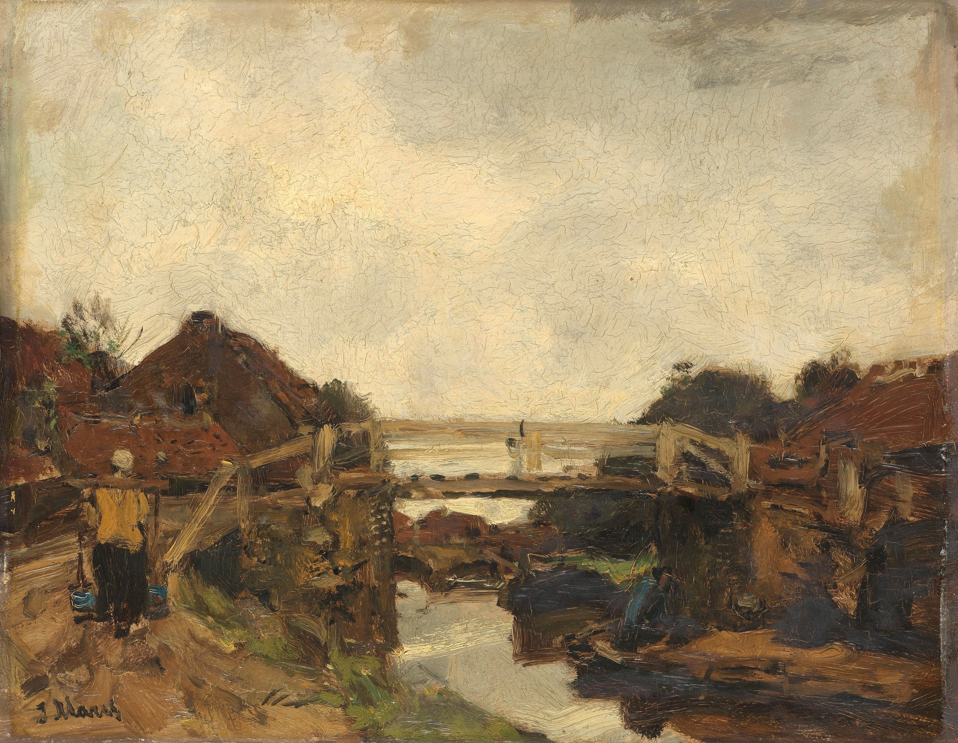 Maris often used thick paint to give surfaces a tactile quality.