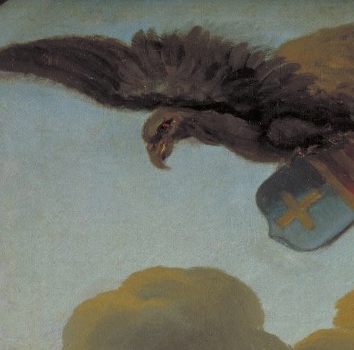 The eagle carries a shield, symbolizing power and unity.