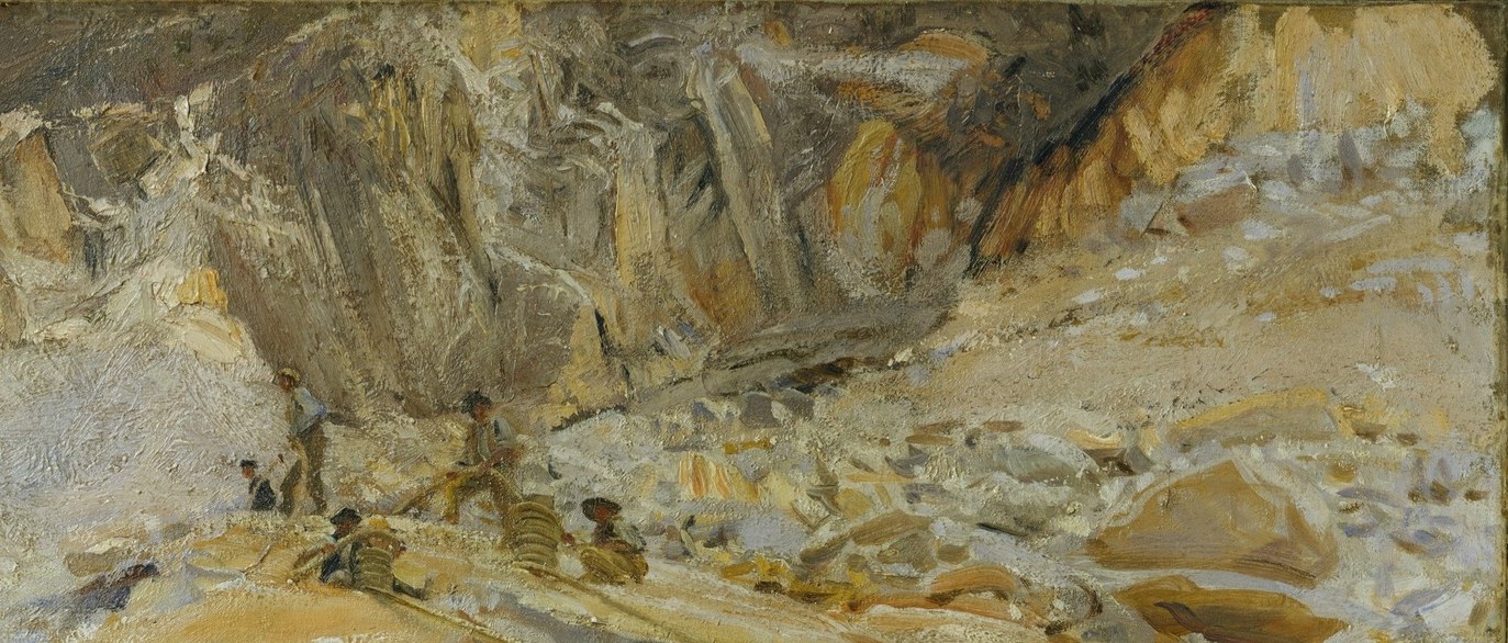 The dramatic geological formation and the scars of extraction tell the story of the landscape's transformation.