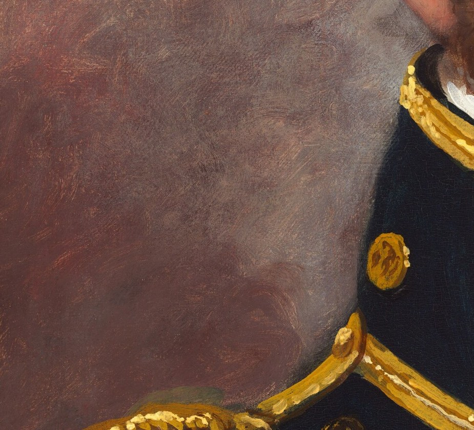 Thick ochre and a single stroke of white becomes solid gold.