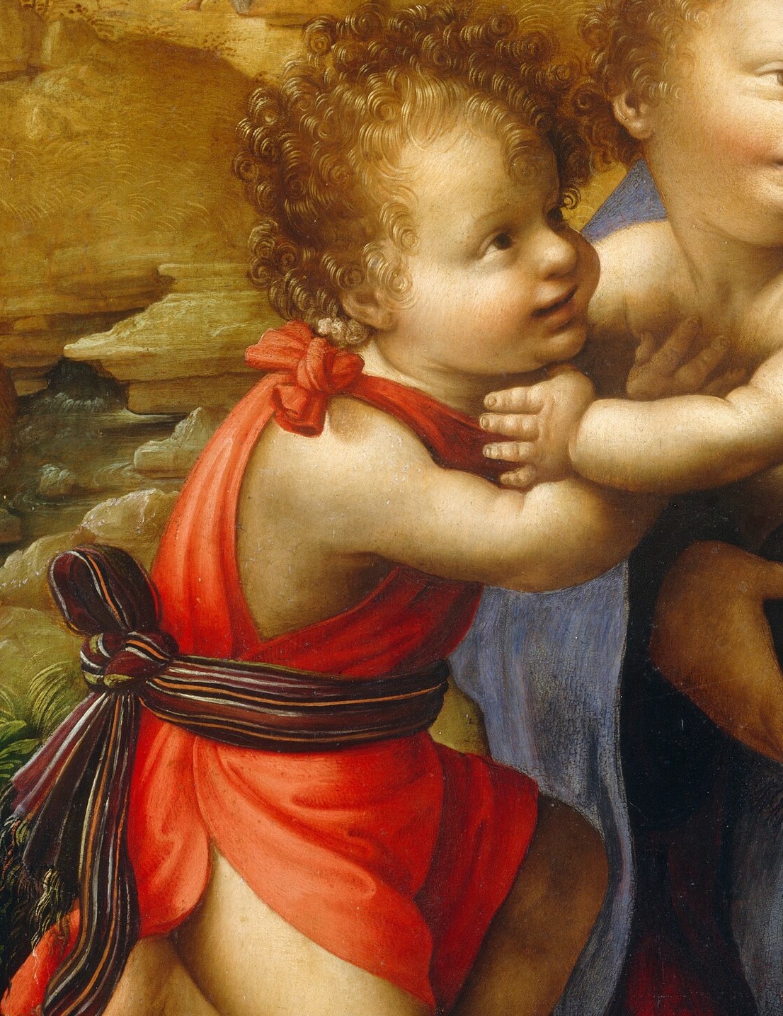 His red garment marks the martyr he will become.