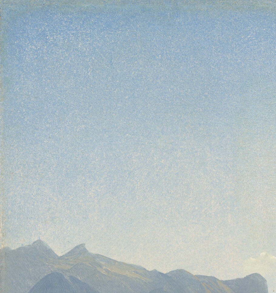 The light catches the peaks as it would that far off lake.