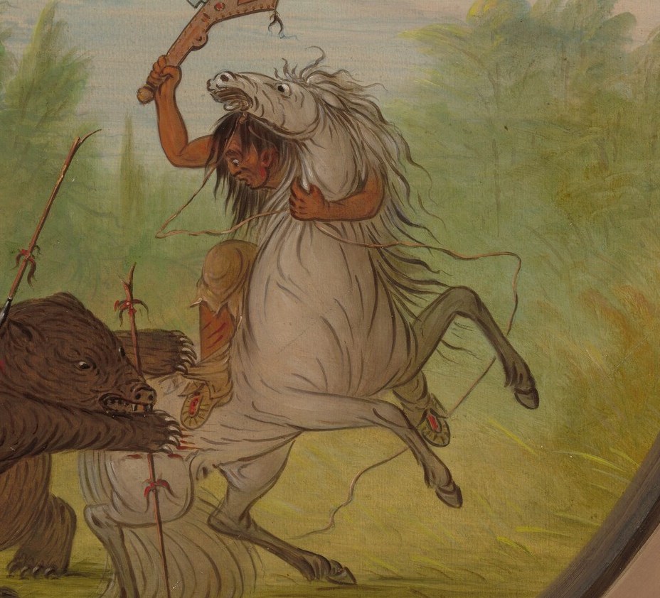 Depicts a dynamic pose, ready to strike, emphasizing the bravery and skill of the warrior.