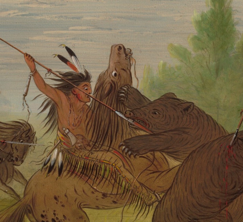 Shows the intensity of the attack with a raised spear, conveying aggression and focus.