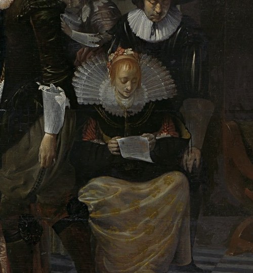 The guests wear the finest fashions of the Dutch Golden Age.