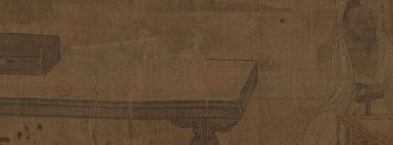 Its empty or lightly laden surface reinforces the theme of interrupted study , the scholar has set his work aside; what is NOT on the desk is as meaningful as what is.