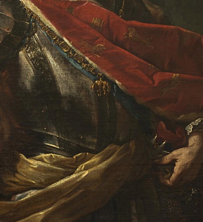 The painter used light to emphasize his authority.