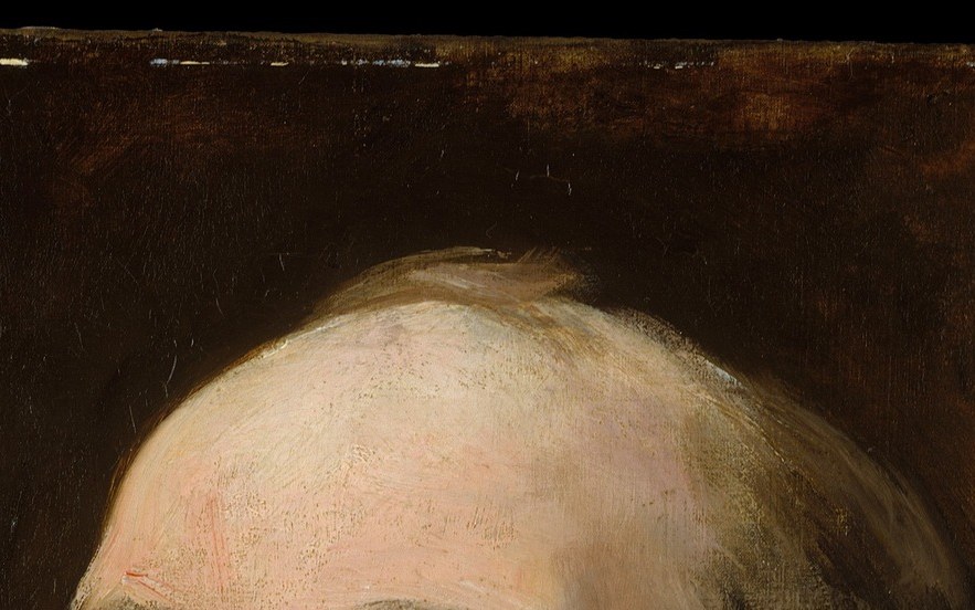 Manet renders the bald scalp with loose, warm strokes that catch light differently from the rest , a quiet demonstration of painterly economy