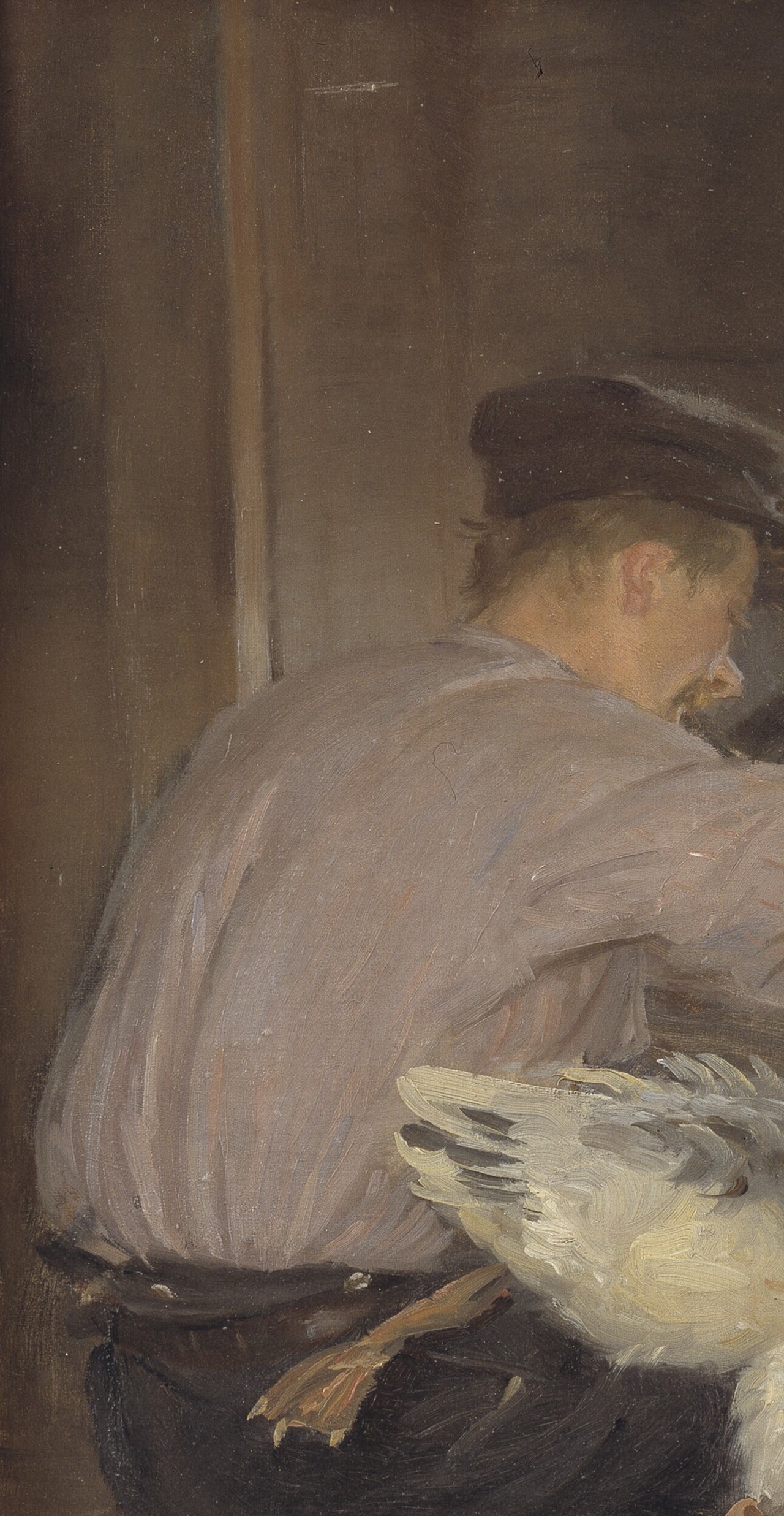 But look left. A man leans in, working just as hard.