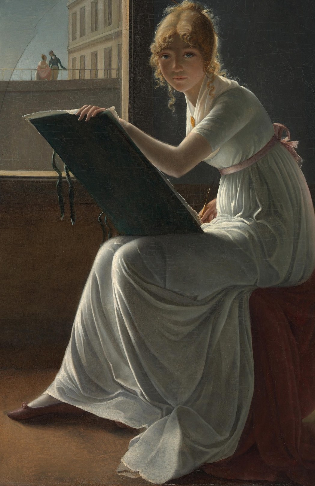 Virtuoso tonal range , the white fabric is resolved in at least a dozen distinct values of light; this bravura passage convinced the Met it was a David for nearly a century