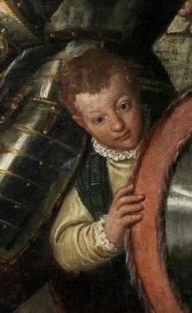 But the boy in armor watches, a symbol of future hope.
