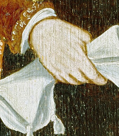 And a white cloth, often a sign of purity.