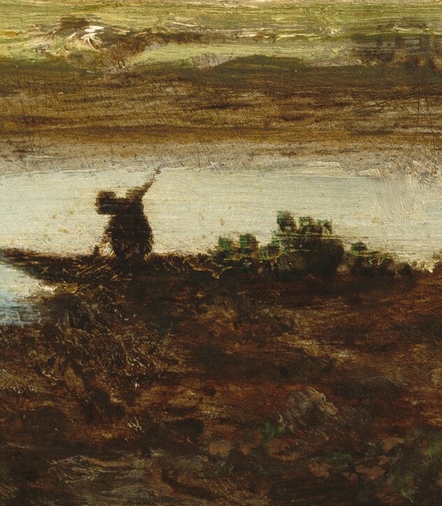 See the tiny boatman. The tree dwarfs him.