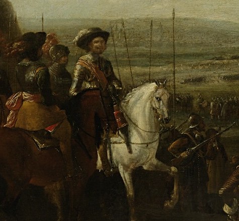 It highlights the central figure, a triumphant commander.