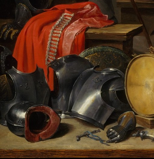 The drum exists to raise alarms , yet no alarm sounds tonight; its silence is the painting's most eloquent symbol of divine override of military order