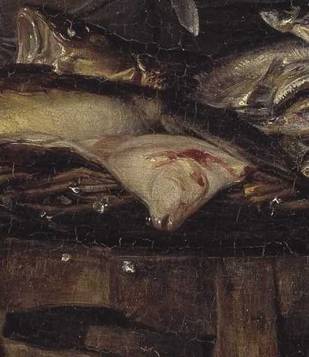Its prominent placement and detailed scales draw the eye, emphasizing the quality of her catch.