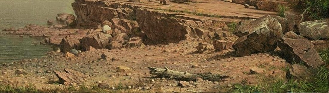 The rough texture and varied colors of the rocks create a sense of rugged natural beauty.