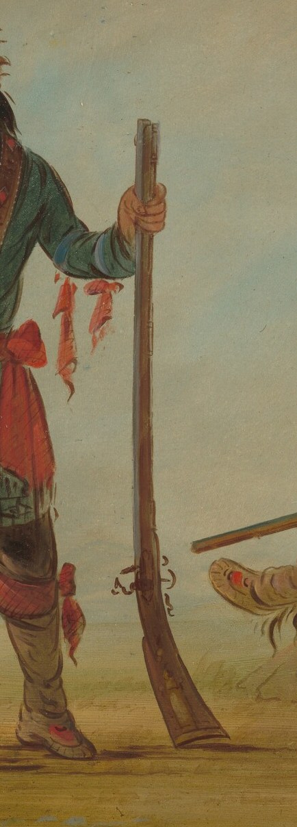 While this man's spear suggests hunting, and survival.