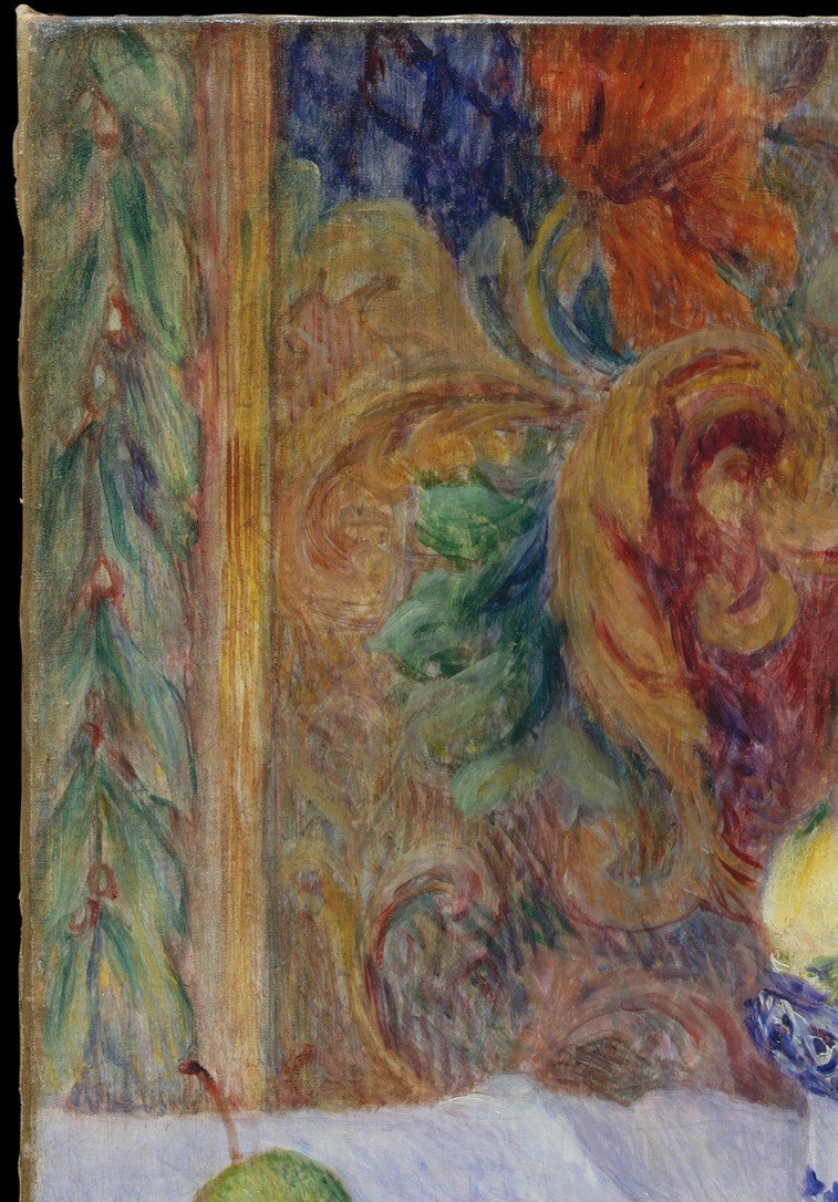 The brushwork here suggests patterns, not strict details.