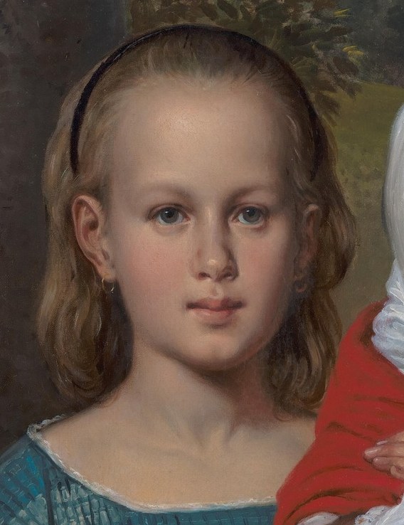 Her soft gaze and slightly parted lips create a sense of innocence and gentle curiosity.
