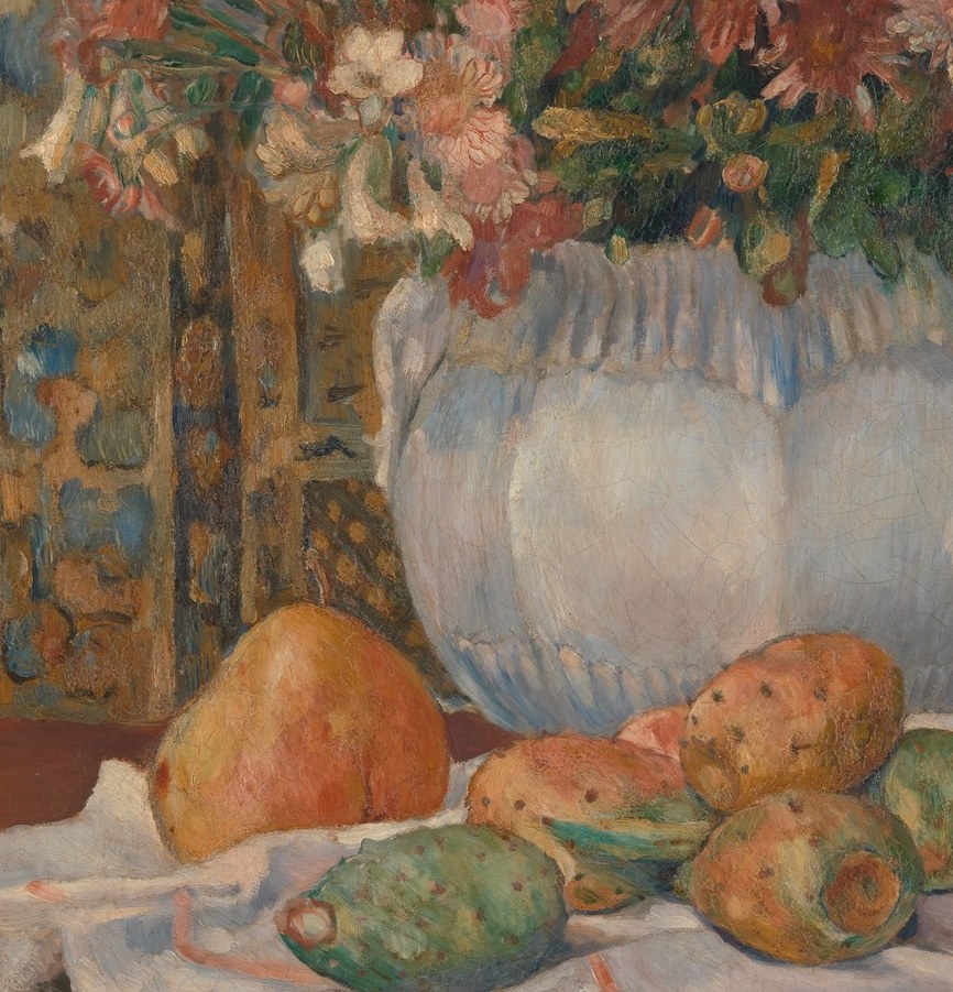 Renoir painted this in 1893, returning to still life for pure color study.