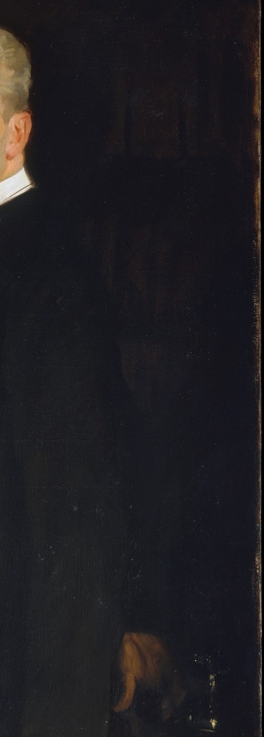 Sargent dissolves the limb entirely into the shadow of the background.